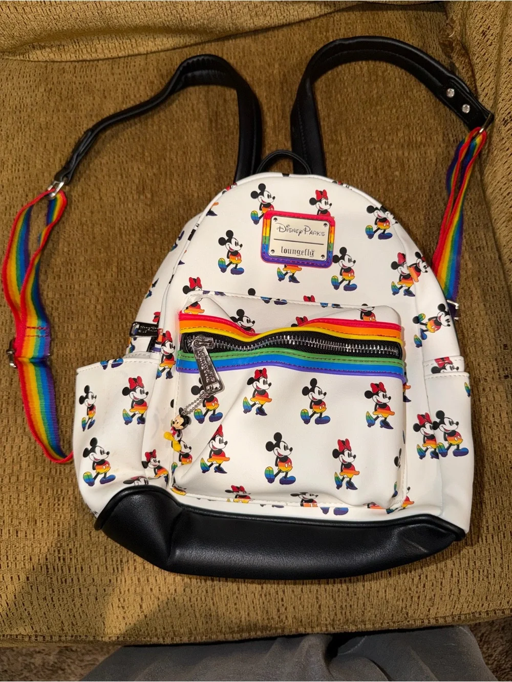 Loungefly White Rainbow Mickey Mouse Pride backpack